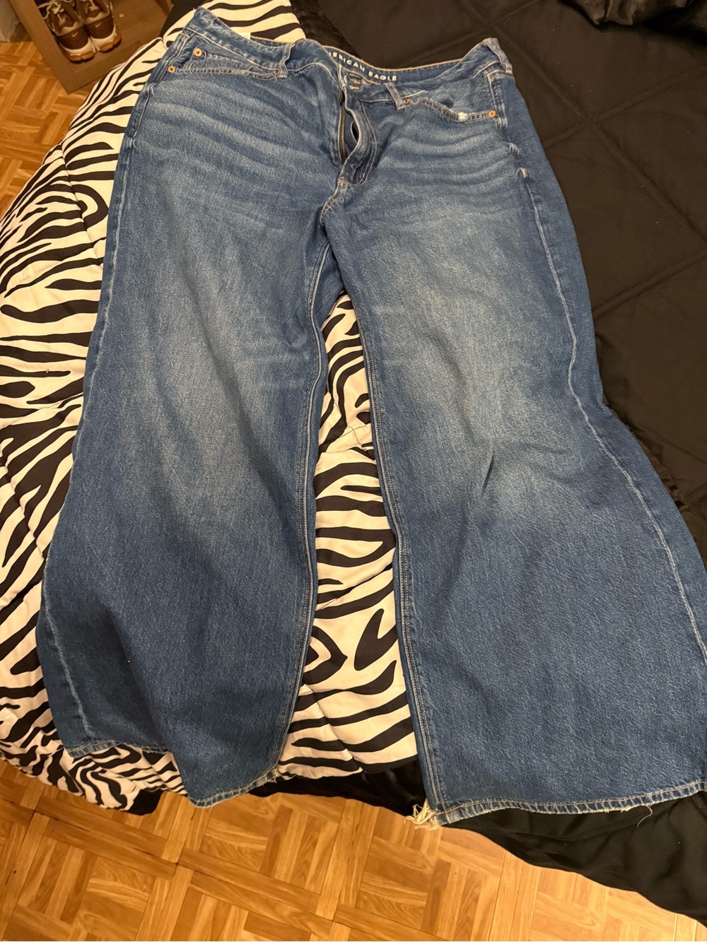 American Eagle super high rises baggy wide leg ankle